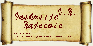Vaskrsije Najčević vizit kartica